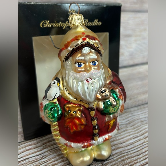 Christopher Radko FROSTY LEAF JR Glass Ornament Christmas Santa - Picture 3 of 6